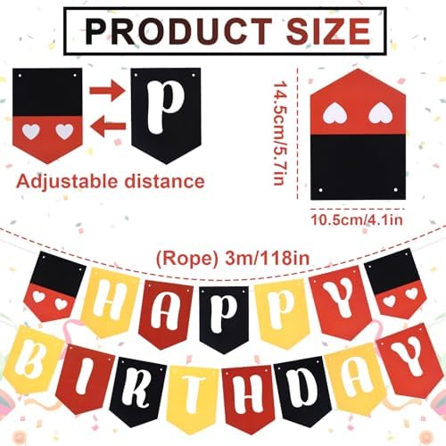 Cute Cartoon Mouse Birthday Banner Set Decor