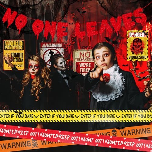 Roetyce Halloween Decorations Kit with Banners and Stickers