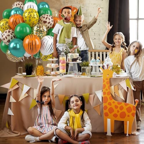 Paready 50 Pack Animal Print Balloons for Party Decorations