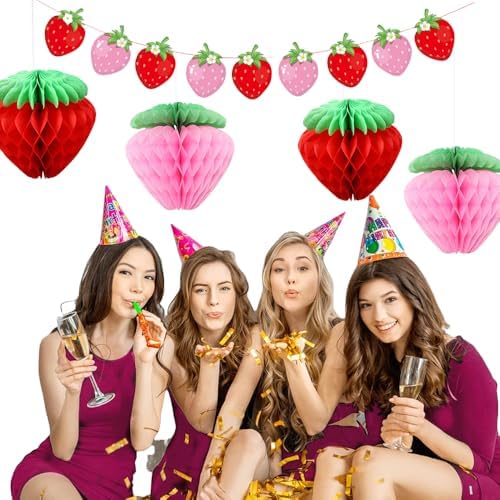 Coaroly Strawberry Party Decorations Set