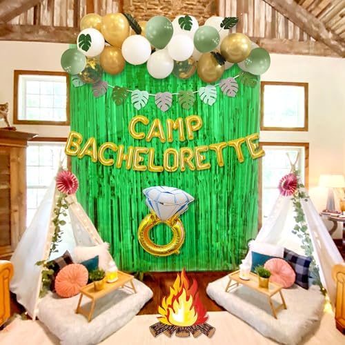 Gold Camp Bachelorette Balloons and Decorations