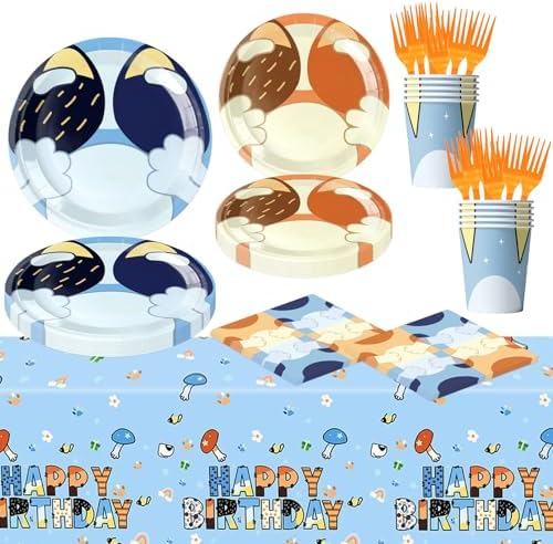 102 PCS Blue Dog Party Tableware Set
