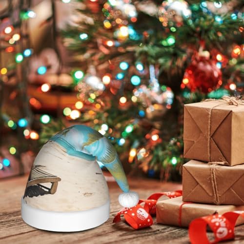 QINZHENG Personalized Santa Hat with Beach Print