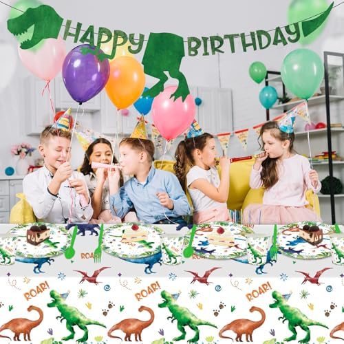142 Pcs Dinosaur Themed Party Supplies Set