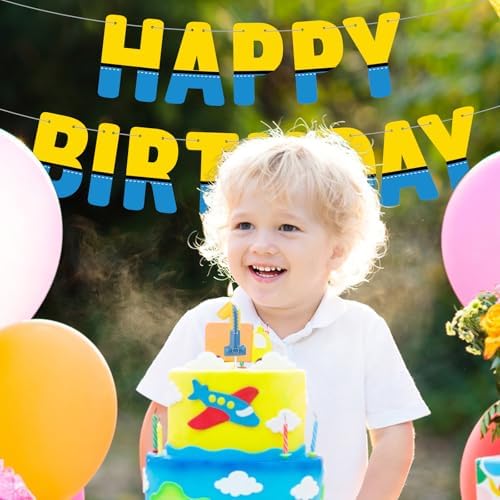 BOXOB Cartoon Happy Birthday Banner Decorations