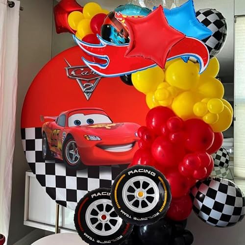 6pcs Hot Car Themed Balloons Birthday Party Decorations