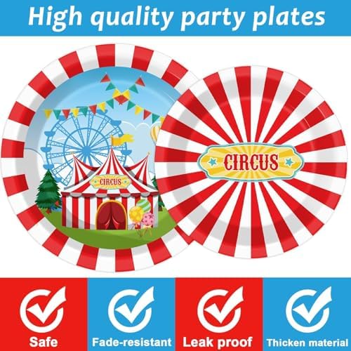 Circus Party Tableware Set 200pcs Serves 50