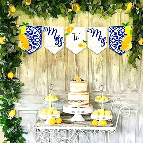 Lemon Themed Miss to Mrs Sign Banner