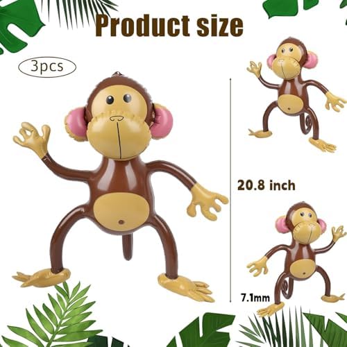 FUTUREPLUSX 3PCS Inflatable Monkeys Birthday Decorations
