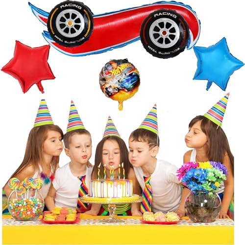 6pcs Hot Car Themed Balloons Birthday Party Decorations