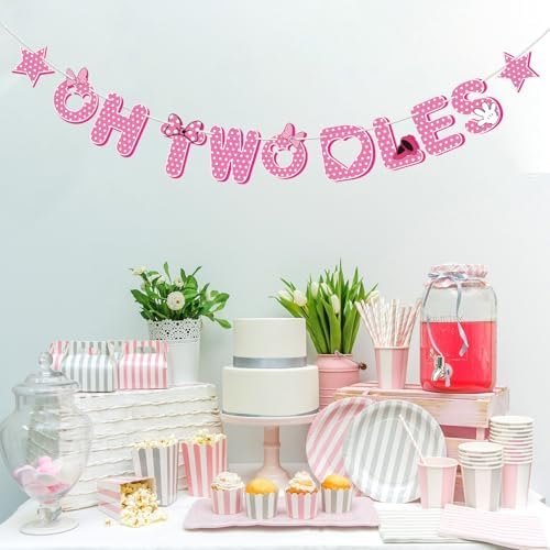 Halodete 2nd Birthday Banner Cartoon Mouse Decorations