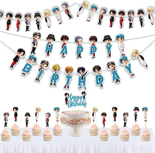 Seyal Tiny Tan BTS Theme Birthday Decorations
