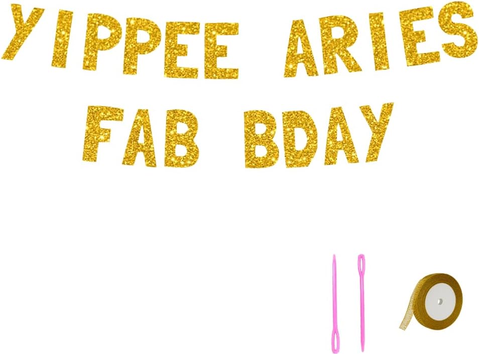 Meowoo Cheers Aries Birthday Banner Decor