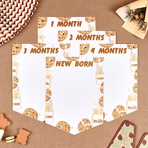 Sursurprise 1st Birthday Cookie and Milk Photo Banner for Kids