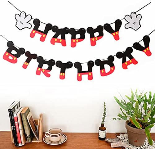 Morndew Cartoon Mouse Birthday Banner Set