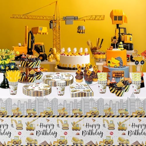 Construction Birthday Party Tableware Set for 24 Guests