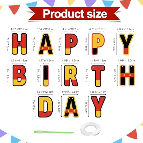 BOXOB Cartoon Birthday Garland Banner for Party Decorations