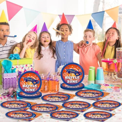 48Pcs Dart War Party Plates and Napkins Set
