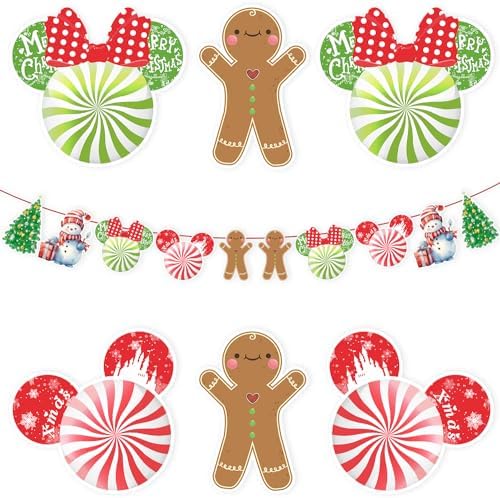 MOAXMOA Mouse Christmas Decorations Banner Set