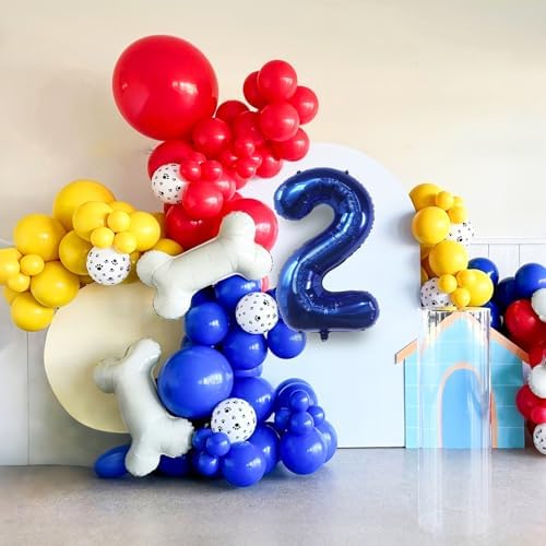 Dog Paw 3rd Birthday Balloon Arch Kit 40 Inch