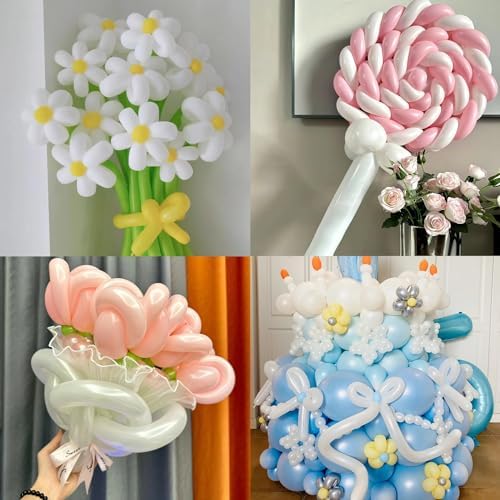 100Pcs White Twisting Animal Balloons for Party Decorations