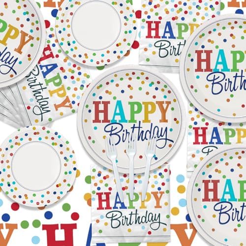 81 Pieces Rainbow Party Supplies for 20 Guests