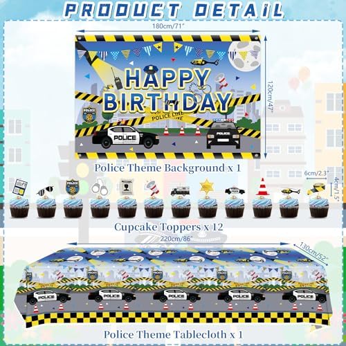 KEFAN Police Birthday Party Decorations Set