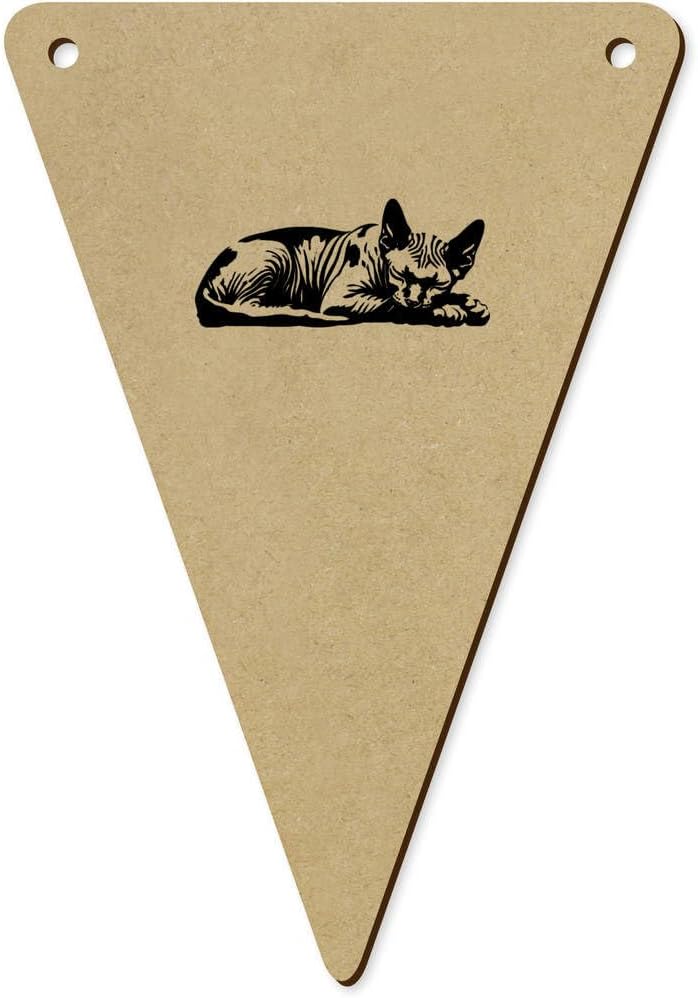5 Pack Sphynx Cat Wooden Bunting Flags