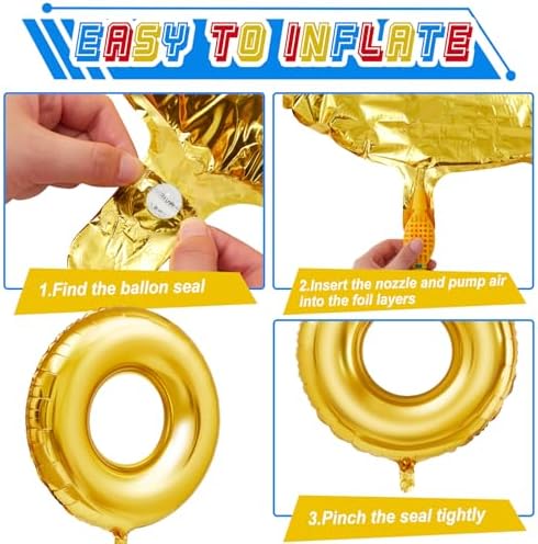 6 Pack Gold Ring Foil Balloons for Birthday Decorations