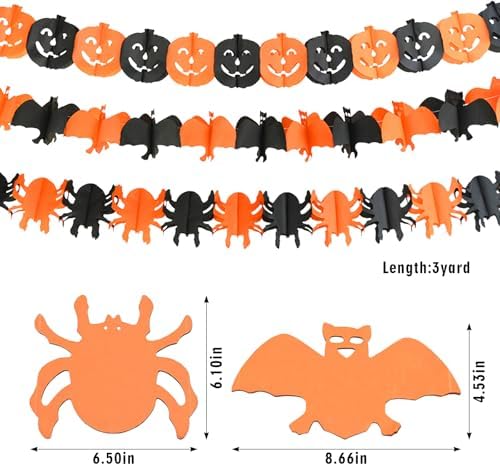 3D Halloween Pumpkin Bat Spider Hanging Decor Banners