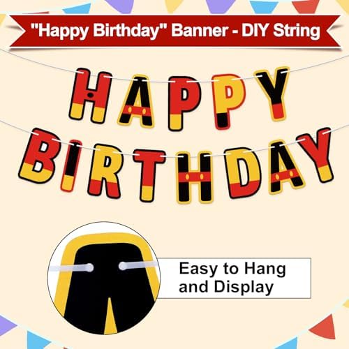 BOXOB Cartoon Birthday Garland Banner for Party Decorations