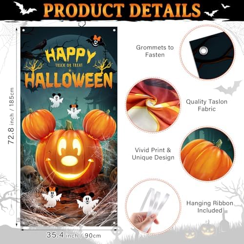 Halloween Mouse Pumpkin Banner - Large Door Cover Decor
