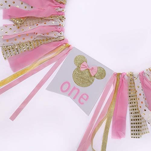 Pink and Gold Minnie Mouse Birthday Banner
