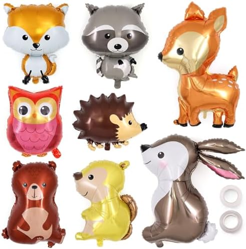 Woodland Animal Balloons 8 Pcs Forest Themed Party Decor