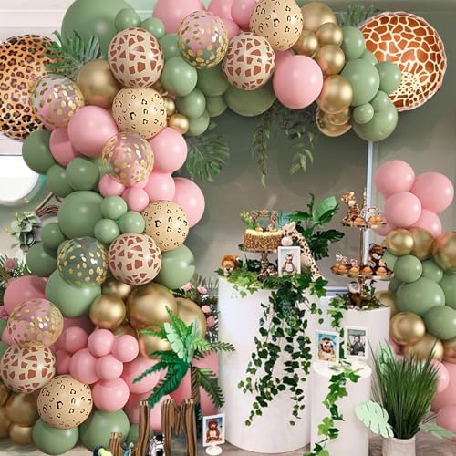 Amandir 170Pcs Jungle Safari Balloons Garland Kit