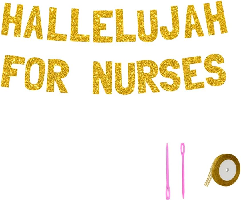 Meowoo Cheers for Nurses Gold Banner Decoration