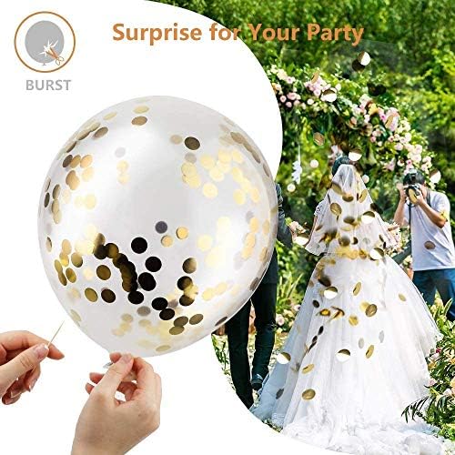 Rose Gold Confetti Latex Balloons 60PCS for Parties