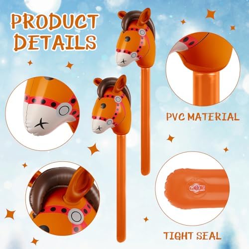 Chivao 12 Piece Inflatable Stick Horse Balloon
