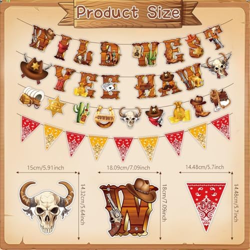 Western Cowboy Party Decorations Banner for Birthday