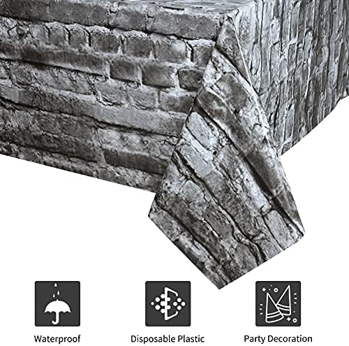 2 Pcs Cobblestone Tablecloth for Medieval Party Decorations