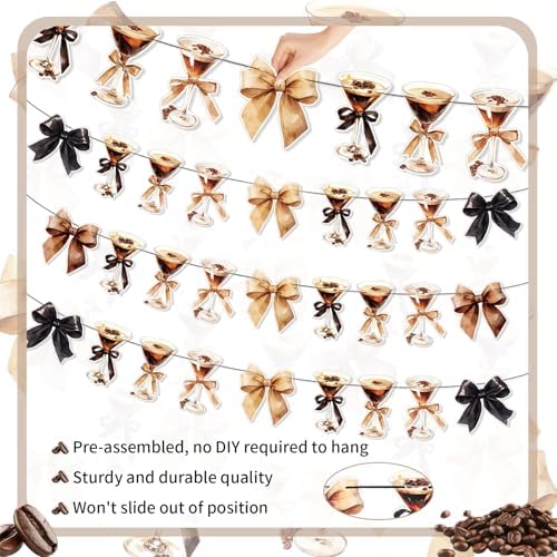 4pcs Bow Martini Party Banner Garland for Espresso Cocktail Theme