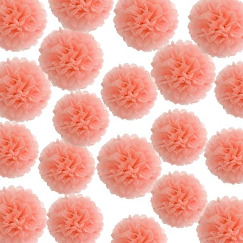 YLYs Love Tissue Pom Poms 20pcs Peach Decor