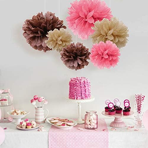 Binpeng Pompom Flower Balls Wedding Decorations 9pcs