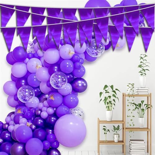 20M Purple Triangle Pennant Bunting Garland for Events