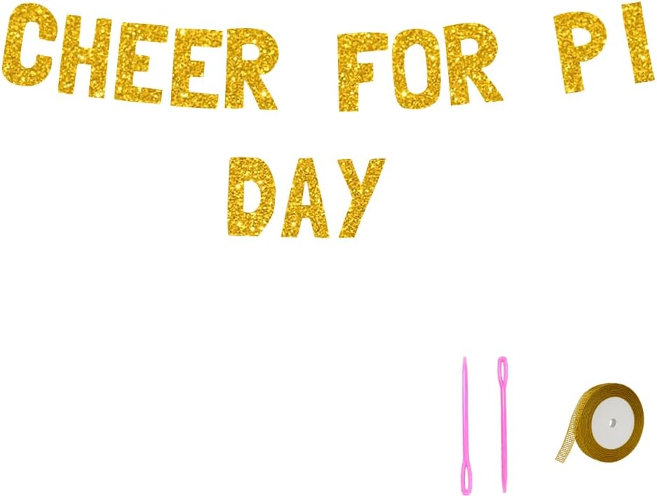 Meowoo Pi Day Banner with Gold Glitter