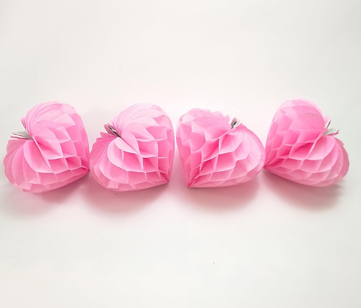 Heart Tissue Paper Pom Poms Decor Set 12pcs