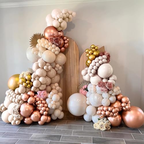 Rose Gold Confetti Latex Balloons 60PCS for Parties