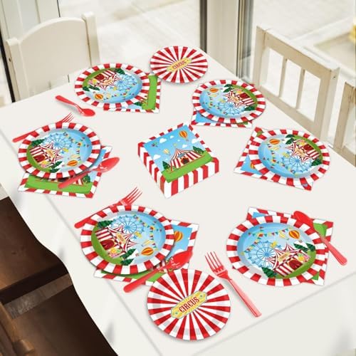 Circus Party Tableware Set 200pcs Serves 50