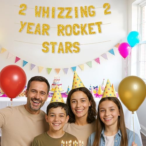 Meowoo 2nd Birthday Rocket Decor Banner