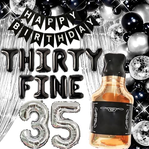 LaVenty 35th Birthday Balloons Set Whiskey Decorations